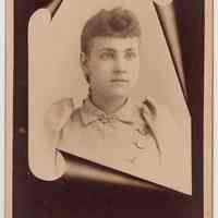 Cabinet photo of young woman taken by [Christian] Durstewitz, 192 Washington St. (old number), Hoboken, n.d., ca. 1880s-1891.