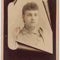 Cabinet photo of young woman taken by [Christian] Durstewitz, 192 Washington St. (old number), Hoboken, n.d., ca. 1880s-1891.