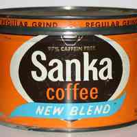 Can: Sanka Coffee, 1 lb., New Blend, Regular Grind, Hoboken, n.d., ca. 1970s.