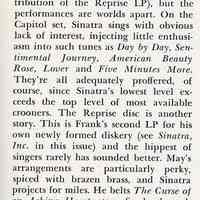          detail pg 27, col. 1: reviews Frank Sinatra albums, Capital & Reprise
   