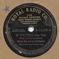 Record with imprint on label for Royal Radio Company, The Music Center, 800 Washington St. Hoboken, N.J. No date, 1941.