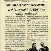 Hoboken Historical Museum Newsletter [First Series], Volume 2, No. 42, October, 1990