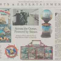 News clipping from The New York Times, Sunday, Aug. 11, 2002: article on exhibit "Destination Hoboken" at the Hoboken Historical Museum.