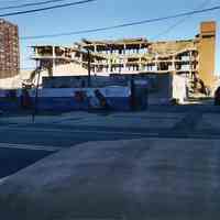 Color photo of demolition at northeast corner of former Maxwell House Coffee plant seen from Hudson St., Hoboken, 2004.