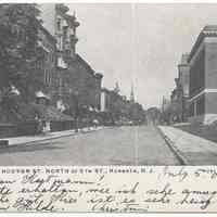 Postcard: Hudson St. North of 5th St., Hoboken, N.J. Text date of 1908; not posted.