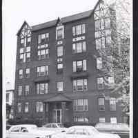 B&W photo of apartment building at 29 Bentley Avenue, Jersey City.