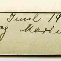          detail back bottom: inscription on print
   