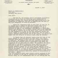 Digital images: typed letter signed by Ida Housman, Housman Better Government Assn., to Board of Commissioners, Aug. 3, 1952, re advocating pier lease