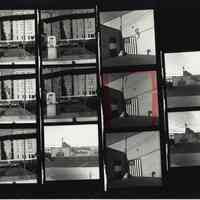 B+W negative contact sheet of images of Hoboken taken by John Conn. no date, [1976].