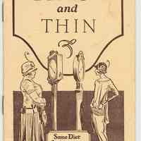 Booklet: Through Thick and Thin. Some Diet Suggestions from R.B. Davis Co., Hoboken, N.J. N.d, ca. 1920-1925.