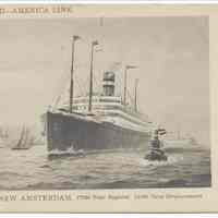 Postcard: Holland-America Line. T.S.S. New Amsterdam. No date, circa 1920
