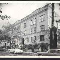 B&W photo of apartment building at 144-148 Clinton Place, Newark.