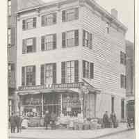 Printed B+W photograph of J. Bingenheimer; Home Elk Market, 401 Washington St., Hoboken, no date, ca. 1906-1908.
