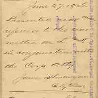          document 1: detail reverse of Mayor's letter
   