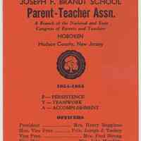 Program: Joseph F. Brandt School, Parent-Teacher Association, Hoboken, 1954-1955.