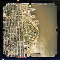          Color aerial photo of Hoboken from Clinton Street to the waterfront; 4th to 13th Streets, April 27,1987. picture number 1
   