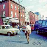 Slides: 38 color transparencies of midtown buildings, some under renovation, Hoboken, ca. 1983-84.