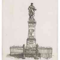 Illustration of Hoboken Civil War Memorial by Kevin McCloskey, circa 1986