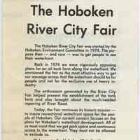 Program: The Hoboken River City Fair. (1985). Hoboken Environment Committee.