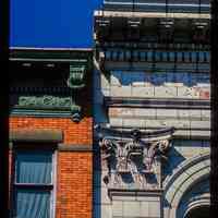          Color slide of detail view of cornices and pilaster on the buildings at 410 and 412 Washington between 4th & 5th picture number 1
   