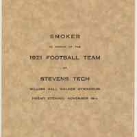 Program: Smoker in Honor of the 1921 Football Team of Stevens Tech.
