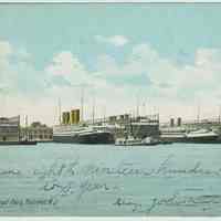 Postcard: North German Lloyd Piers, Hoboken N.J. No date, ca. 1906.