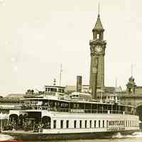          detail left: ferry Montclair; clock tower
   
