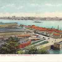 Postcard: West Shore RR Depot, Weehawken, NJ