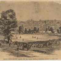 Engraving: Cricket Match Between Canada and the United States, at Hoboken, August 2, 3, and 4, 1858.