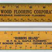 Advertising ruler: Hoboken Wood Flooring Corporation. Wholesale Hardwood Flooring. 335 Observer Hwy., Hoboken, N.J. N.d., ca. 1945-1960.