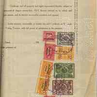          rear of certificate with stock transfer stamps; inkstamps
   