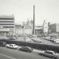 Digital image of B+W photo of former Maxwell House Coffee plant exterior, view from South, Hoboken, 2003.