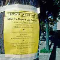          29 Town Meeting Sign on tree
   