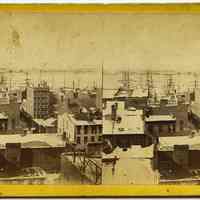 Stereocard: Looking across the Hudson, Jersey city and Hoboken in the distance; (Winter Scene.) Anthony