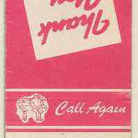          Matchbook from Town Lunch, Town Bar, 215-217 Washington St., Hoboken, N.J. N.d., ca. 1940-1960. picture number 1
   