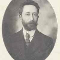 Printed B+W photograph of Leo Stein, Vice-President, Hoboken Board of Trade, Hoboken, ca. 1908.