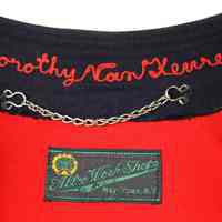          detail Van Keuren embroidered name; maker's label
   