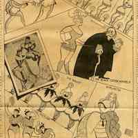 Published illustration: Advance Glimpses of "The Black Crook," the Next Hoboken Revival. Art by Al Hirschfeld. Newspaper: NY Herald Tribune, March 3, 1929.