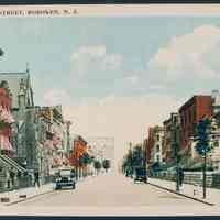 Color copy photo of a ca. 1920 postcard "Hudson St., Hoboken, N.J.," no date, ca. 1990.