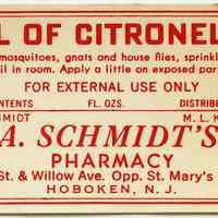          9: Oil of Citronella; A. Schmidt, Pharmacist
   