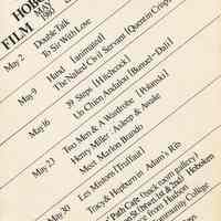 Handbill: Hoboken Film Series, May 1980.