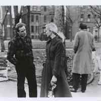 B+W publicity photo of Marlon Brando as Terry Malloy with Eva Marie Saint as Edie Doyle in film "On the Waterfront," Hoboken, no date, ca 1953-54.