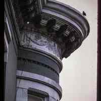          Color slide of close-up view of cornice, dentils, frieze and bay window at 1140 Garden on the SW corner with 12th picture number 1
   