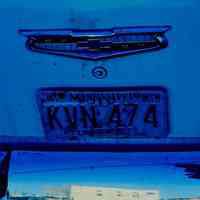 Slides: 39 color transparencies of license plates, Hoboken, ca. 1983.