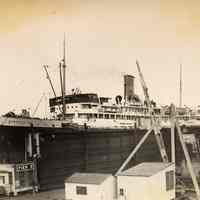 Image: S.S. Robert E. Lee, Eastern Steamship Co., on dry dock no.2, United Dry Dock, Fletcher Plant, Hoboken, N.J., no date, ca. 1932-39.