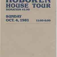Poster and guide for Hoboken House Tour, 1981.
