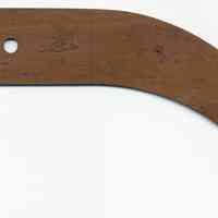 Railroad curves, 4" to 200" radius, pearwood, tangent mark, broken set?, made by Keuffel & Esser Co., N.Y. N.d., ca. 1900-1925.