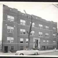B&W photo of apartment building at 907-911 Hunterdon Street, Newark.