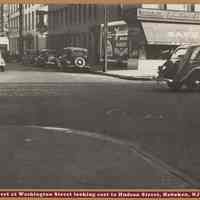 B+W photo of Washington St. at Third St. looking east to Hudson St., Hoboken, ca.1938.