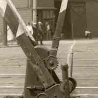          detail center: stanchion and white line running to Lehigh Coal
   